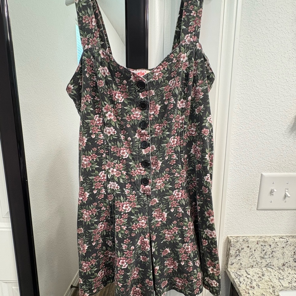 Energie Floral Button-Down Dress - Black and Pink